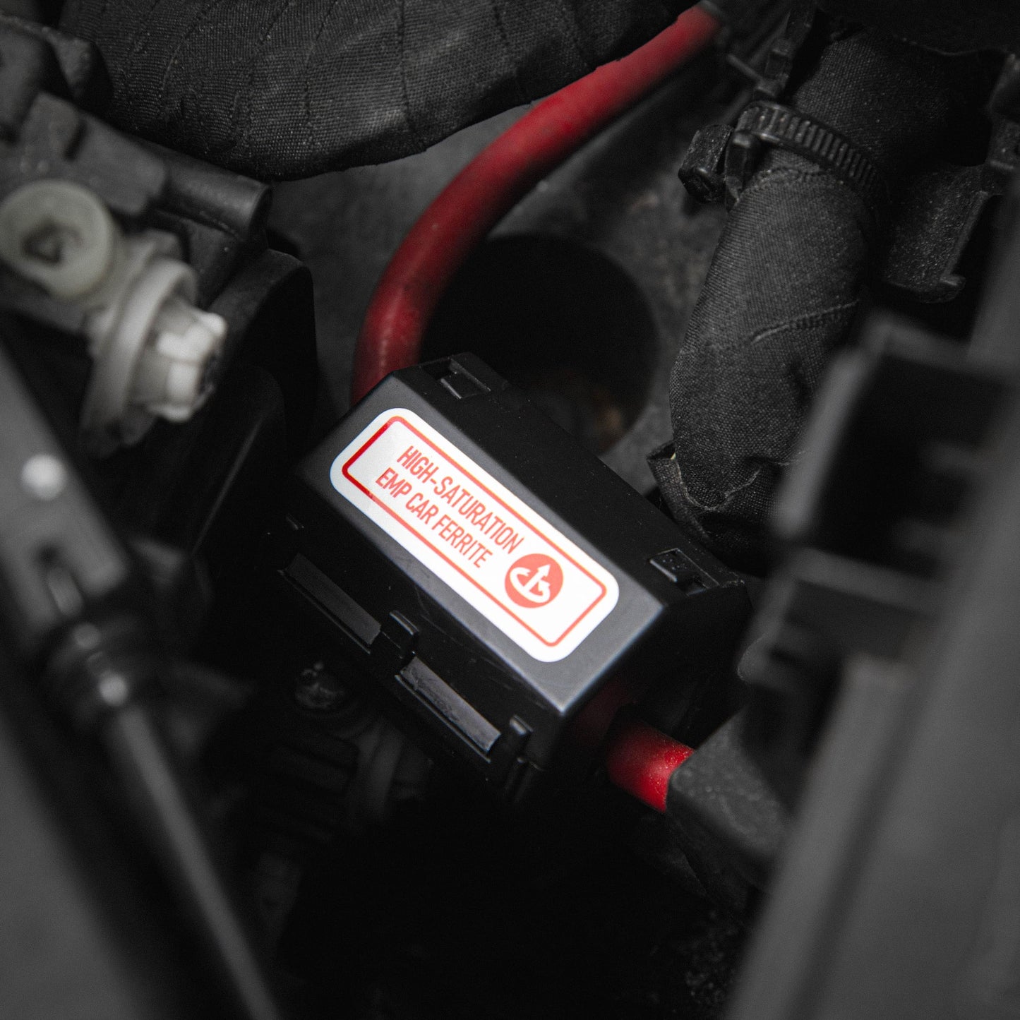 Faraday Defense High Saturation Ferrite Vehicle EMP Protection- Mounts to 12V Vehicle Battery, RV, Car, Truck, Easy Installation for Lightning, Solar