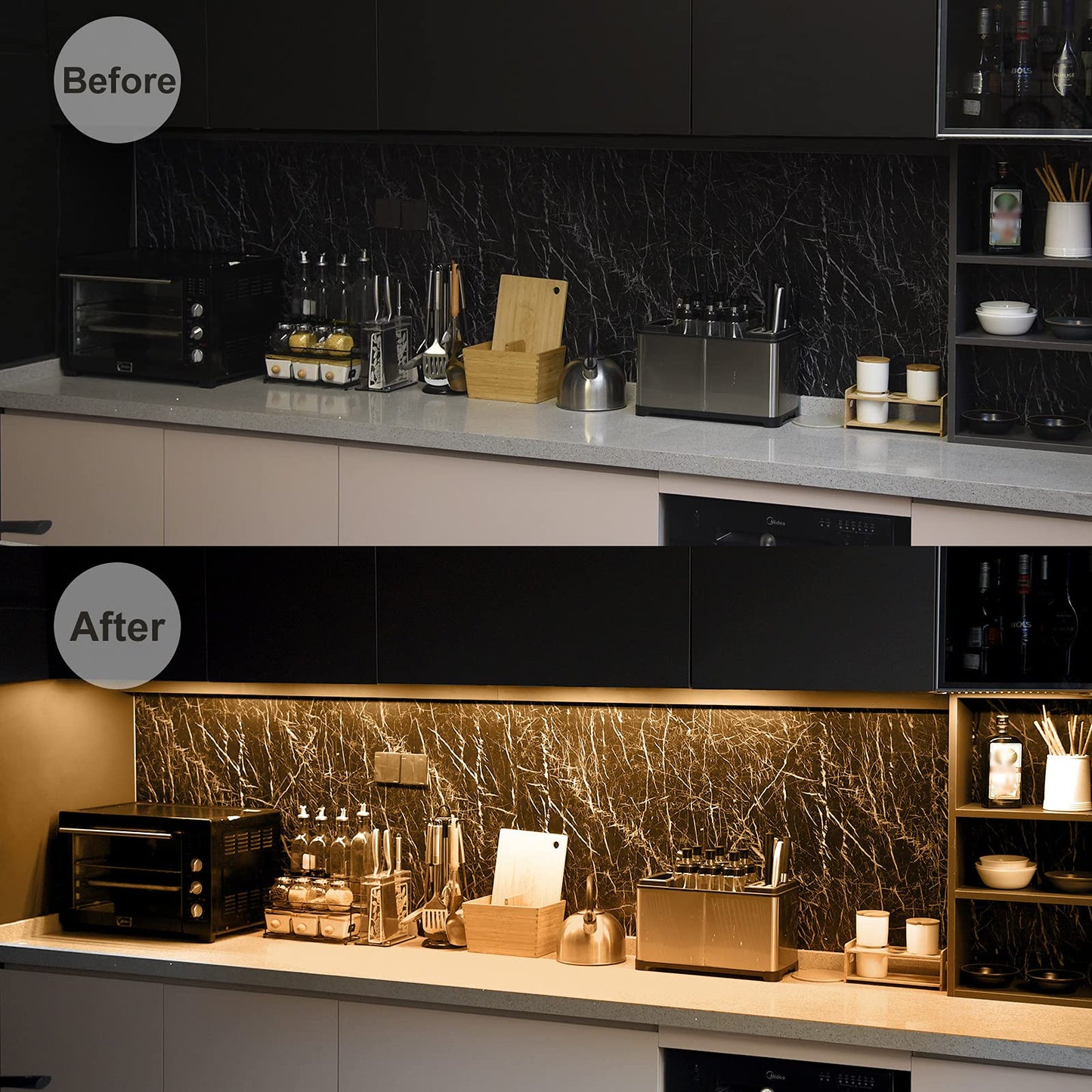 Under Cabinet LED Lighting Kit Plug in or Hardwired, 6 pcs 12 Inches Light Strips, 2000 Lumen, Super Bright, for Kitchen Counter, Closet, Shelf