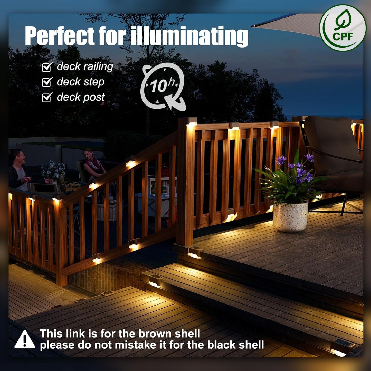 SOLPEX Solar Deck Lights Outdoor 16 Pack, Solar Step Lights Waterproof Led Solar lights for Outdoor Stairs, Step , Fence, Yard, Patio