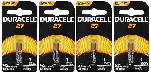 Duracell MN27BPK Watch/Electronic/Keyless Entry Battery, 12 Volt Alkaline X 4 Batteries