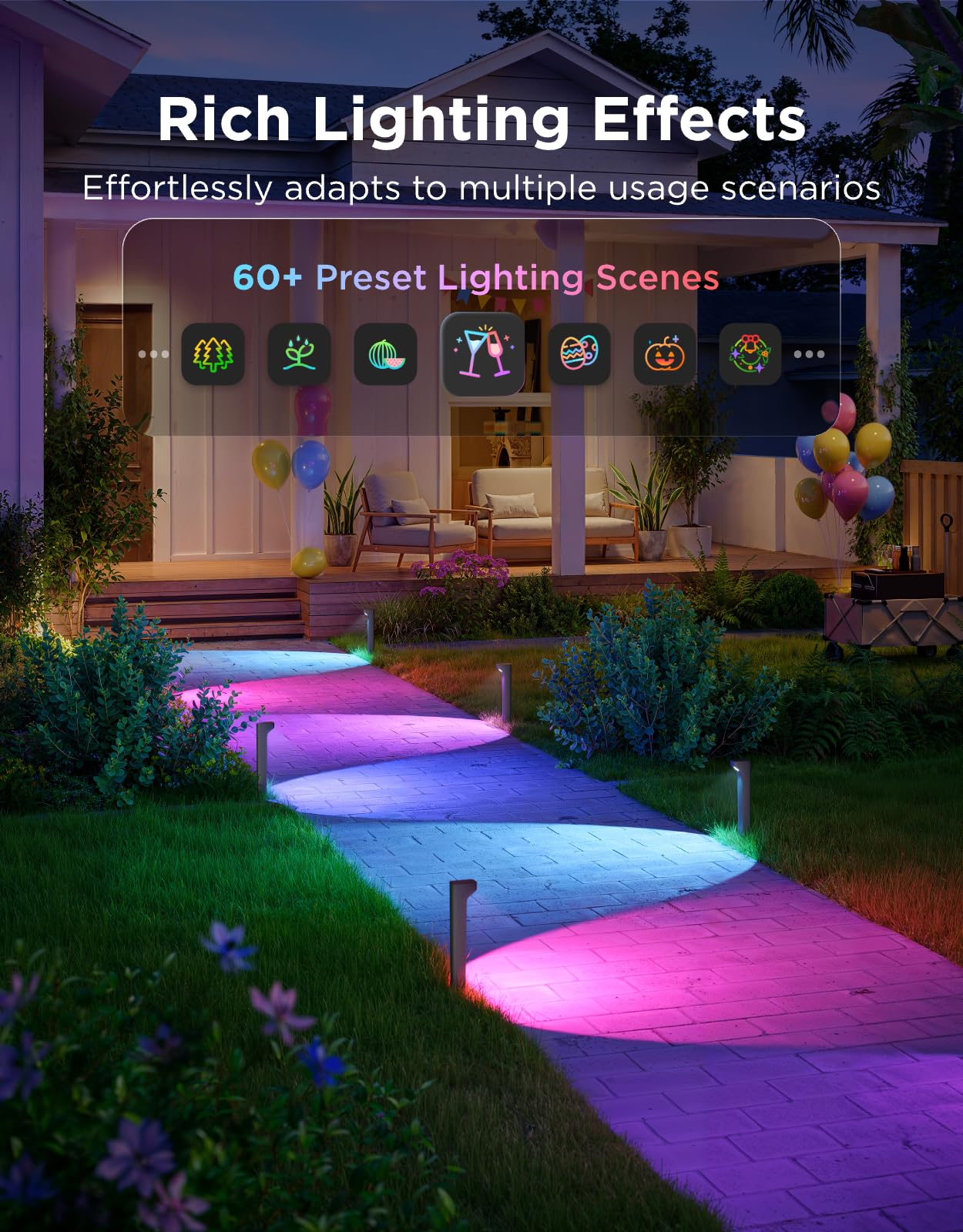 Govee Outdoor Pathway Lights 2 Lite 8 pack, IP67 Waterproof, 16 Million Colors, 60+ Scene Modes Patio Lights for Path,Landscape Lighting, Outdoor