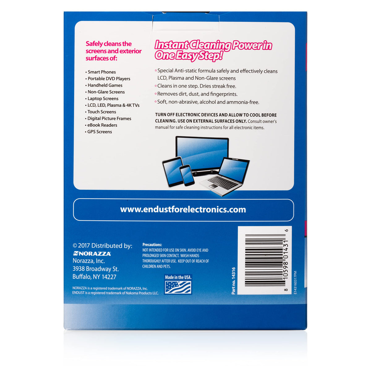 Endust for Electronics; Individually Wrapped, Portable, Anti-Static, Screen & Electronics Cleaning Wipes; 150 Count (14316)