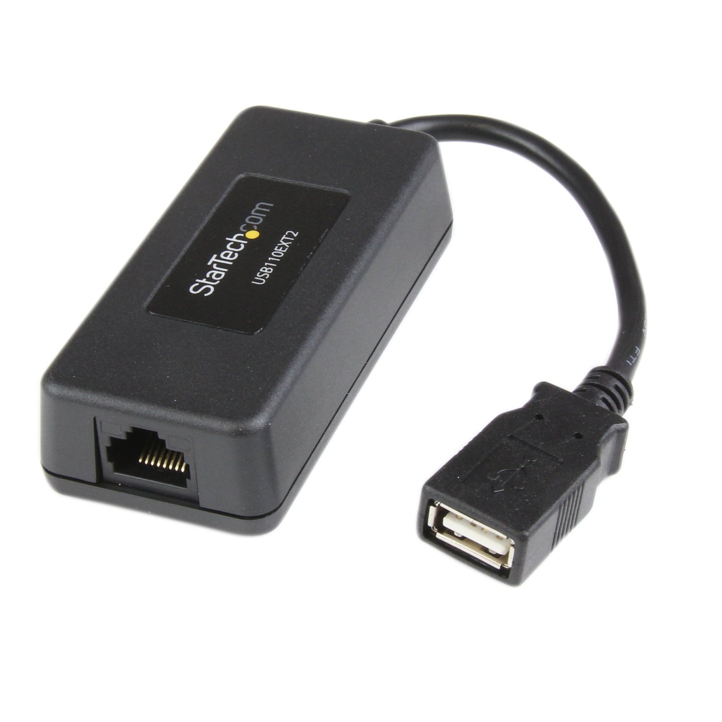 StarTech.com 1-Port USB 1.1 Extender - Up to 131 ft (40 m) Over Cat5/Cat6 Extension - Up to 12 Mbps USB 1.1 Ethernet Extender (USB110EXT2) Black