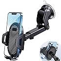 Lusosh Universal Car Phone Holder, Strong Suction Cup Super Stable Phone Mount for Car Fit for iPhone 16 15 14 Pro Max All Smartphones