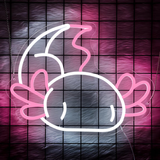Axolotl Neon Sign for Wall Decor, Axolotl Stuff, Axolotl Birthday Decoration, Cute Dimmable Neon Light, Axolotl LED Sign for Children's Room Game Room
