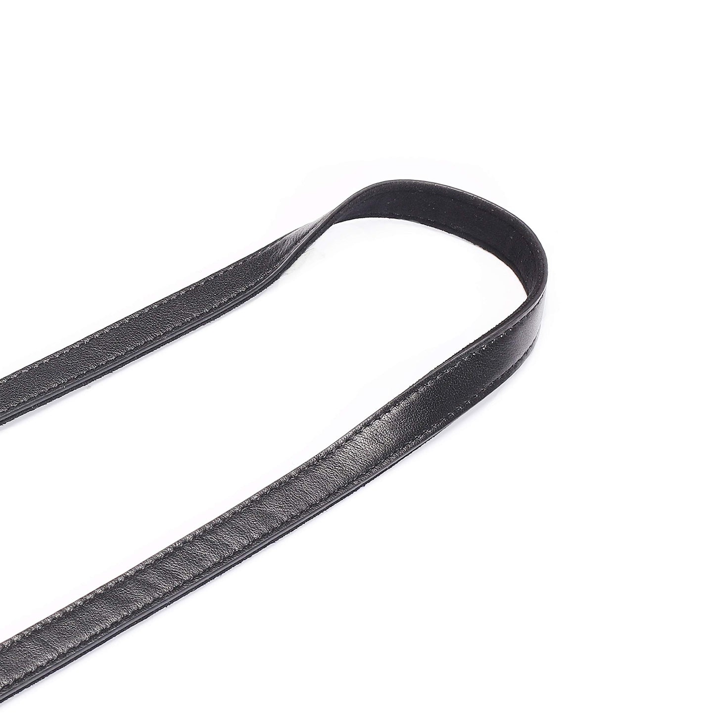 CANPIS CP008 Leather Camera Shoulder Neck Strap compatible with Canon Nikon Leica Fuji Sony Olympus etc. Black Color, Adjustable Length, Slim