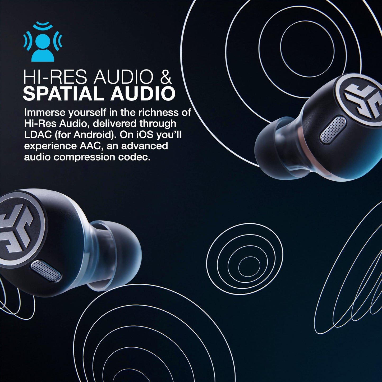 JLab Epic Lab Edition True Wireless Earbuds, Hybrid Dual Drivers, Spatial Audio, Multipoint BT, Wireless or USB-C Charging, Wear Detect Auto…