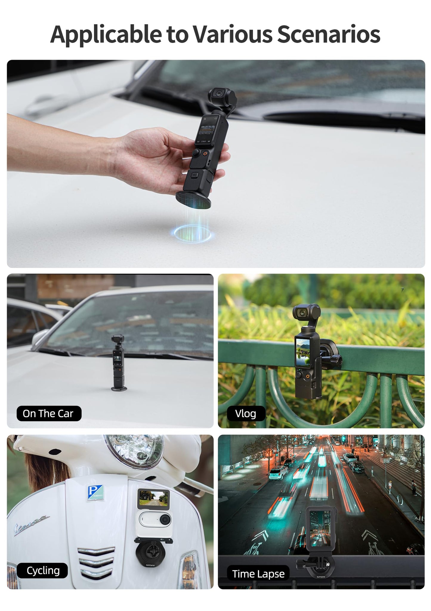 Pocket 3 Strong Magnetic Base Camera Stand Mount Stabilizer for DJI Osmo Pocket 3/2, Insta360 ONE X3/2/1/GO 3,for FIMI Palm 2/1 Action Camera