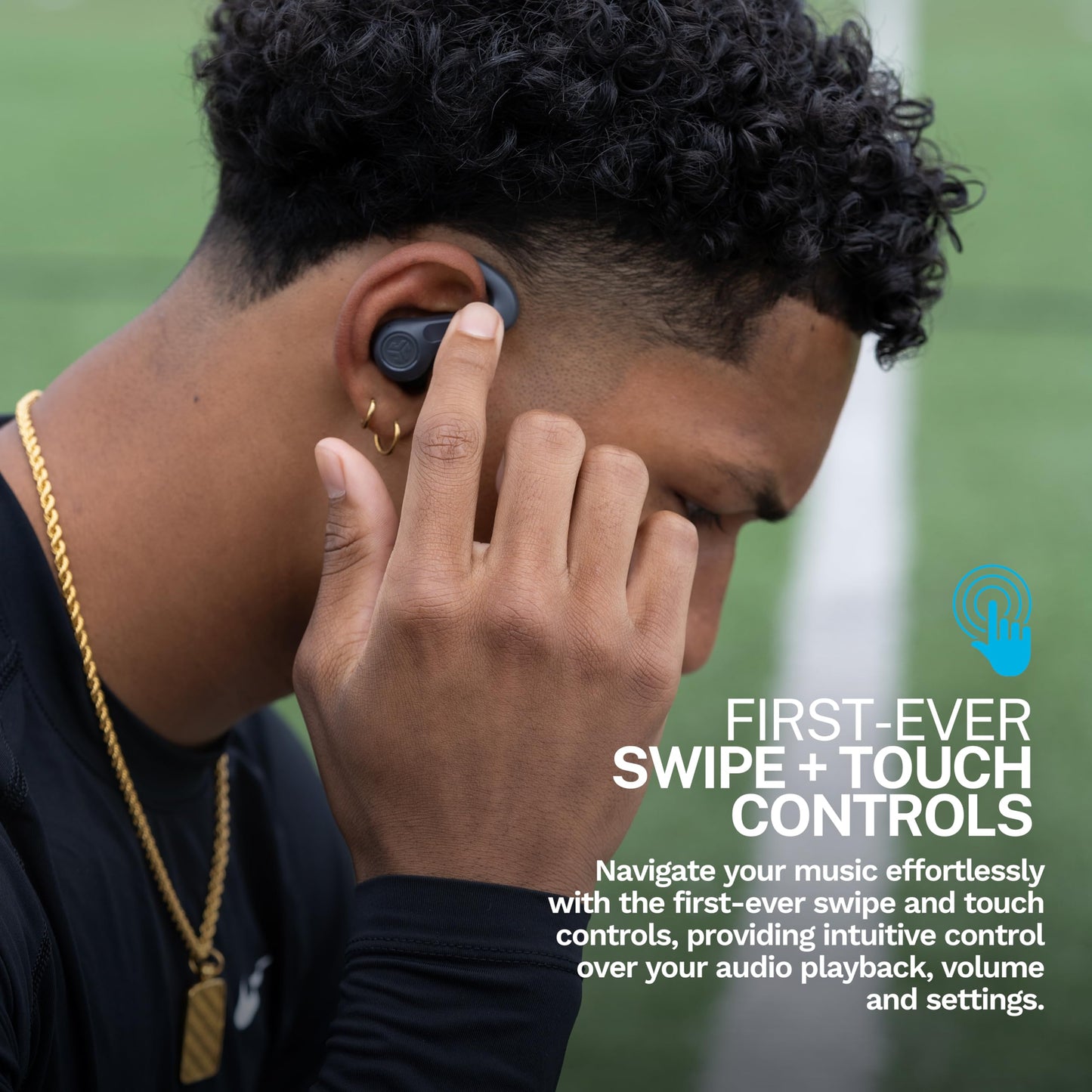 JLab JBuds Sport ANC 4 True Wireless Bluetooth Earbuds + Charging Case, Graphite, Swipe + Touch Controls, Hybrid Active Noise Cancelation, Multipoint