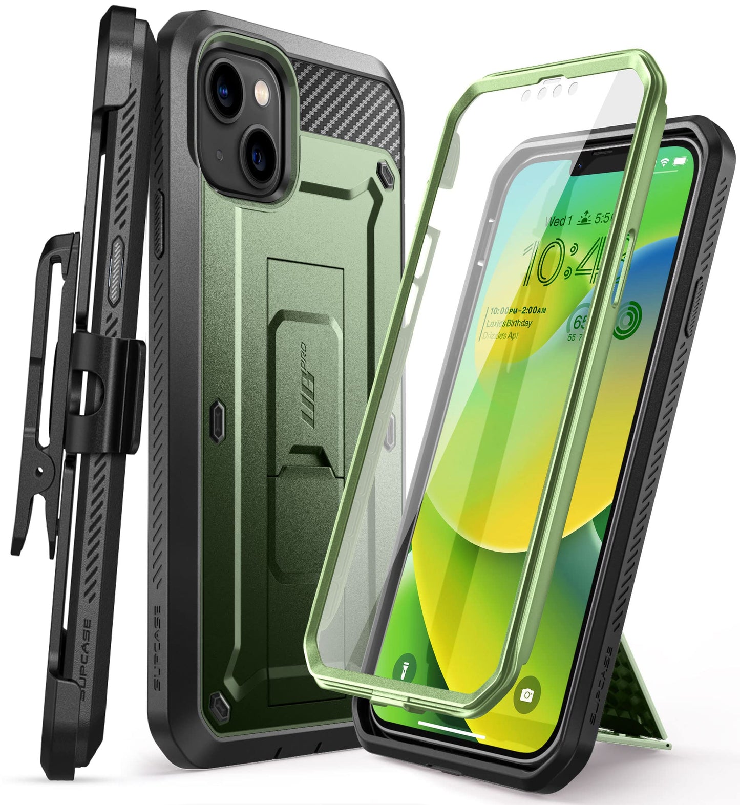 SUPCASE for iPhone 14 Case with Stand & Belt-Clip (Unicorn Beetle Pro), [Built-in Screen Protector] [Military-Grade Drop Protection] Heavy Duty Rugged