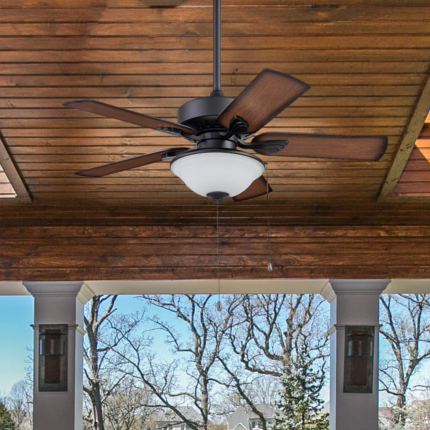 Portage Bay 51449 Viretta Ceiling Fan, 42, Black