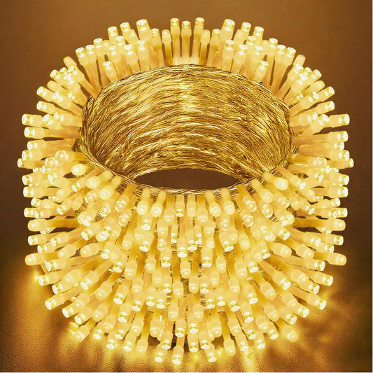 VTECHOLOGY 66Ft 200LED Warm White Christmas Lights Plug in,8 Modes Connectable String Light Classroom Lights Indoor Outdoor for Halloween Christmas