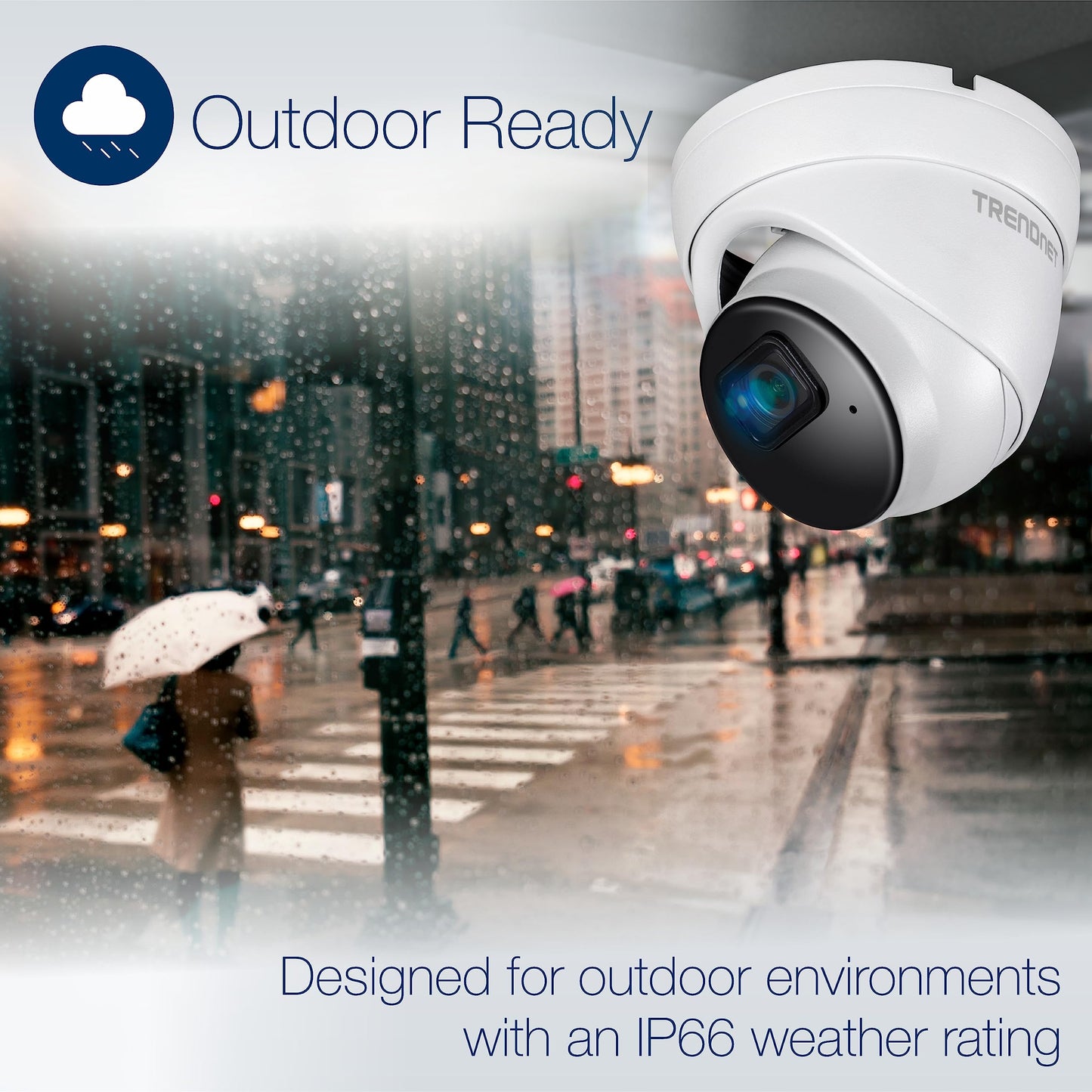 TRENDnet Indoor Outdoor 5MP H.265 PoE IR Fixed Turret Network Camera, IP66 Rated Housing, IR Night Vision up to 30m (98 ft.), Security Surveillance