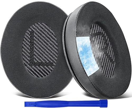 SoloWIT Cooling-Gel Replacement Ear Pads for Bose QuietComfort 35 (QC35) and Quiet Comfort 35 II (QC35 II) Over-Ear Headphones, Earpads Cushions