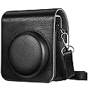 Fintie Protective Case for Fujifilm Instax Mini 40 Instant Camera - Premium Vegan Leather Bag Cover with Removable Adjustable Strap, Vintage Black