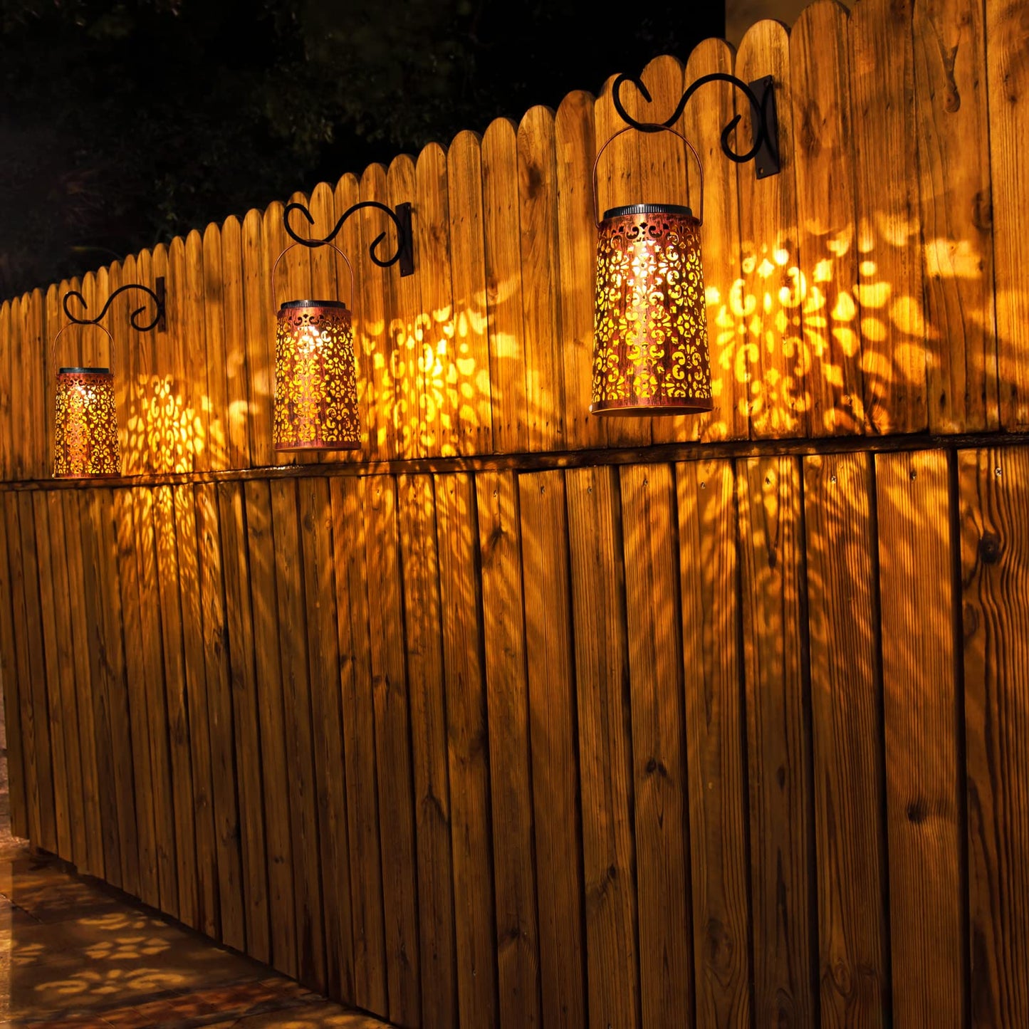 MOLEBIT 4 Pack Solar Hanging Lanterns Outdoor