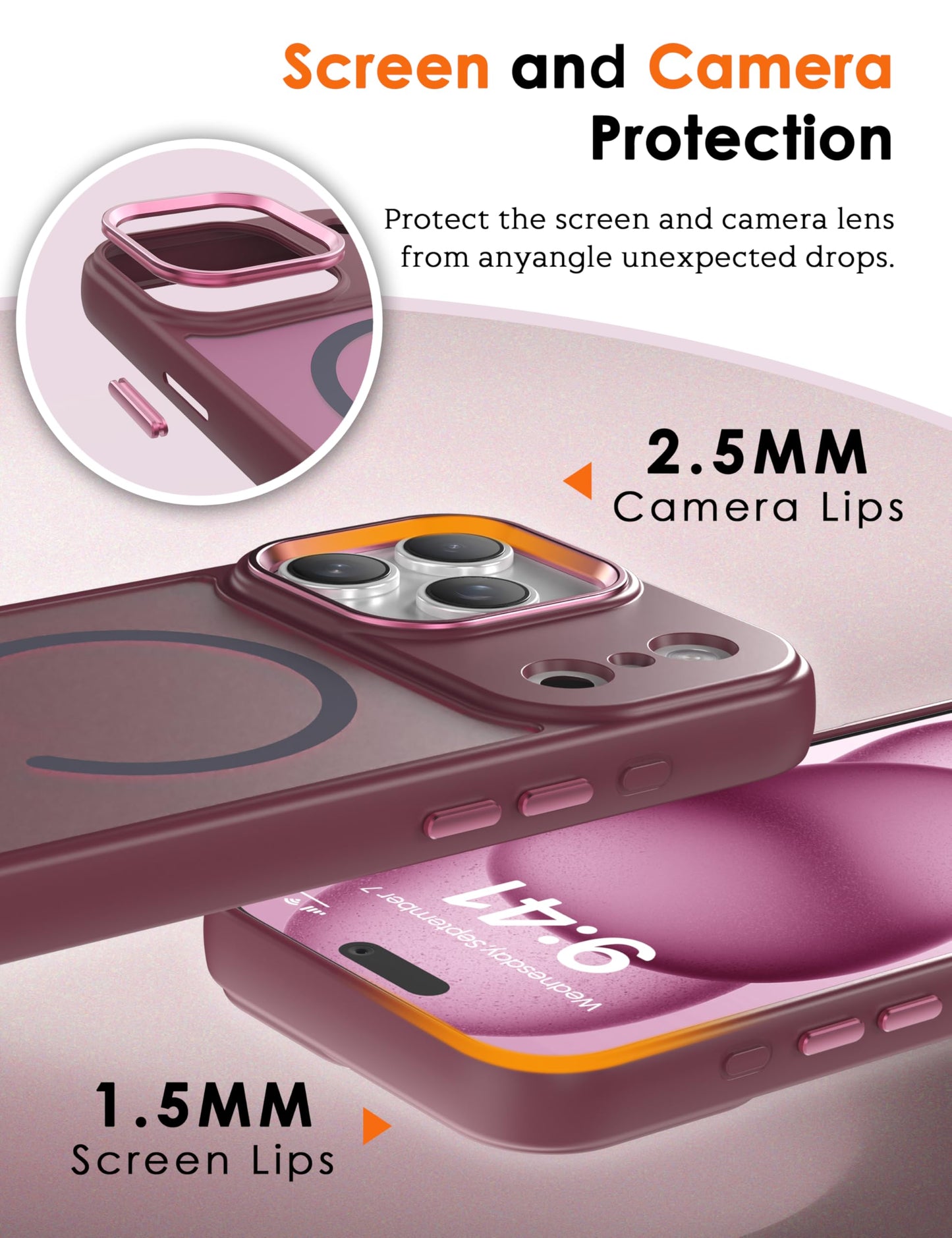 IAIYOXI Magnetic Case for iPhone 13 Pro [MagSafe Compatible] - Translucent Matte Slim Thin Shockproof Protective Cover for Women, Men, and Girls