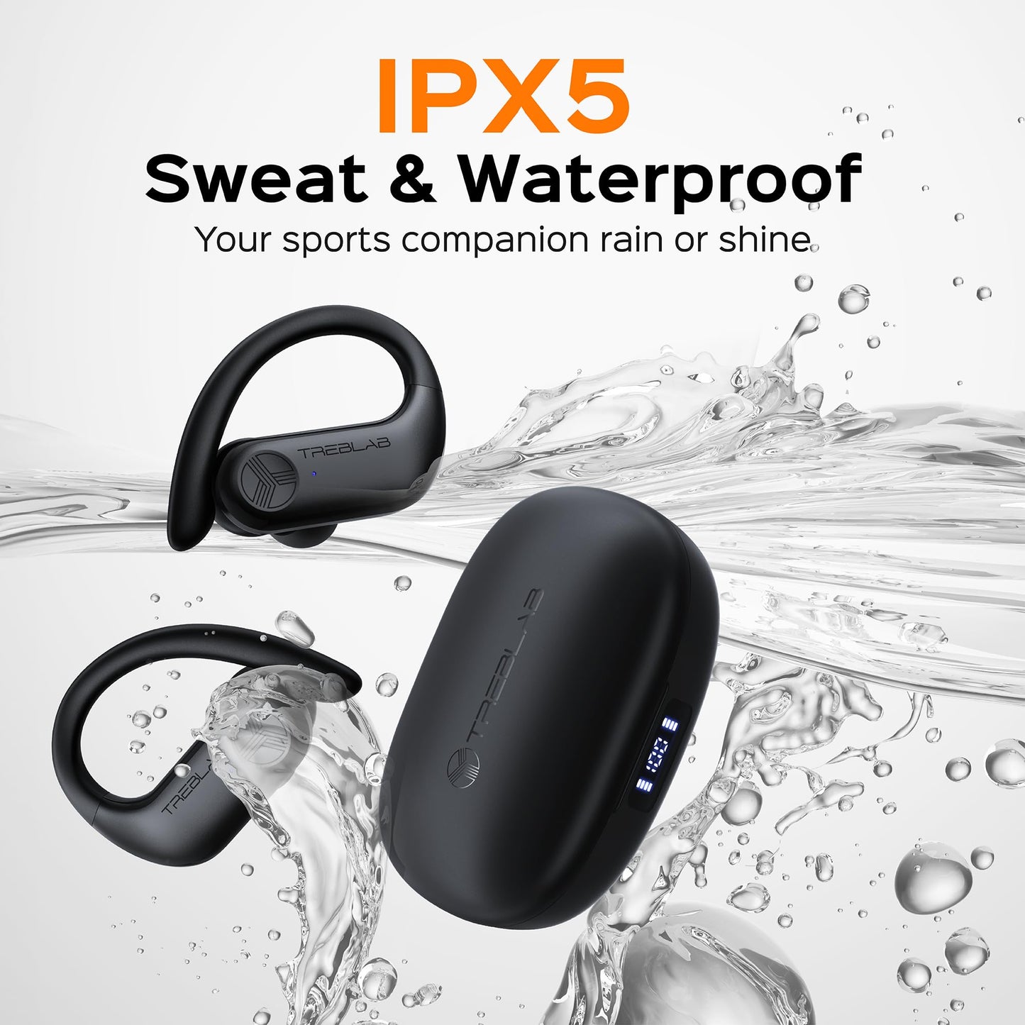 TREBLAB X3-Pro Earbuds Wireless Bluetooth, Earhook 9H Powerbank (Renewed)