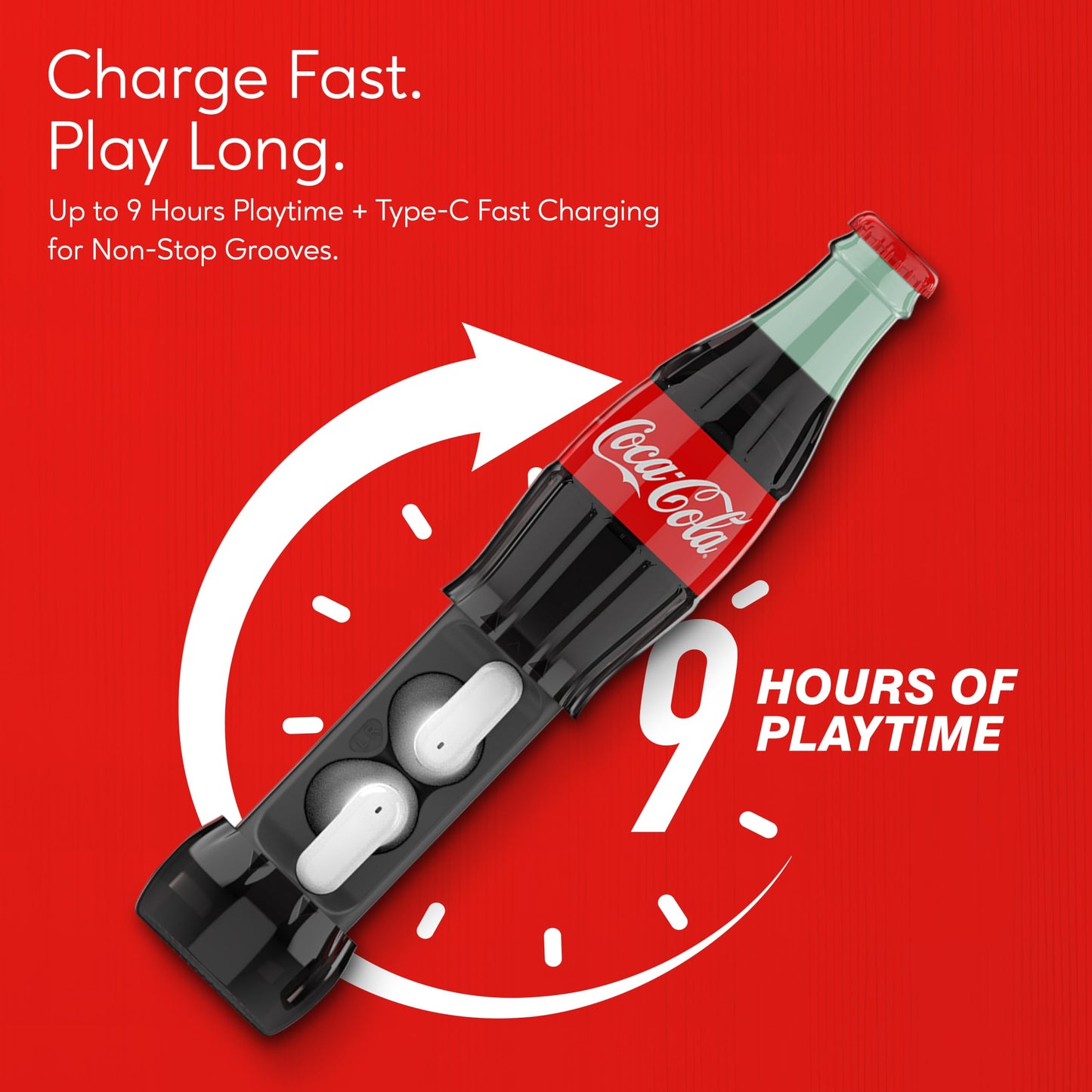 Coca-Cola Bottle Shaped Wireless Earbuds - Bluetooth 5.0 Headphones with Built-in Mic, Voice Assistant Compatibility, 9H Playtime, HD Stereo Sound