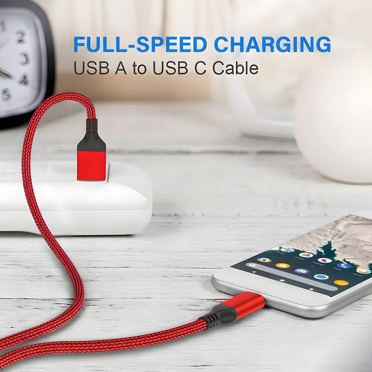 AkoaDa USB C Cable, 3-Pack (10ft+6.6ft+3.3ft) 3.1A USB A to USB-C Fast Charger Cord for iPhone 17 16 15 Pro Max Galaxy S25 FE S25 Ultra S25+ S25 S24