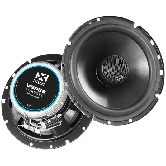 NVX VSP65 6.5" Premium Car Speakers, 600W Max, 200W RMS, 2-Way 6-1/2 inch Coaxial w/ 1" Silk Dome Tweeters & Built-in X-Overs, Easy to Install in Cars/Trucks/Doors (Pair)