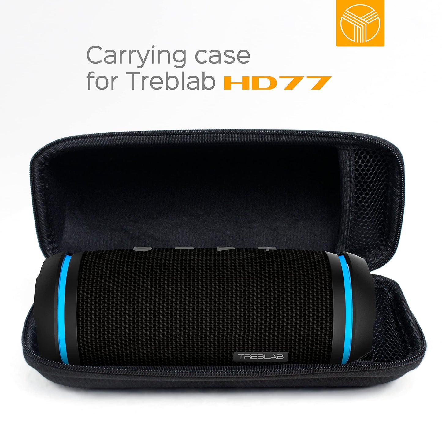 TREBLAB CB-77 - Original Carrying Case for HD77 Bluetooth Speaker, Compatible with Portable Speakers up to 3.15 x 3.19 x 7.36 in, Black