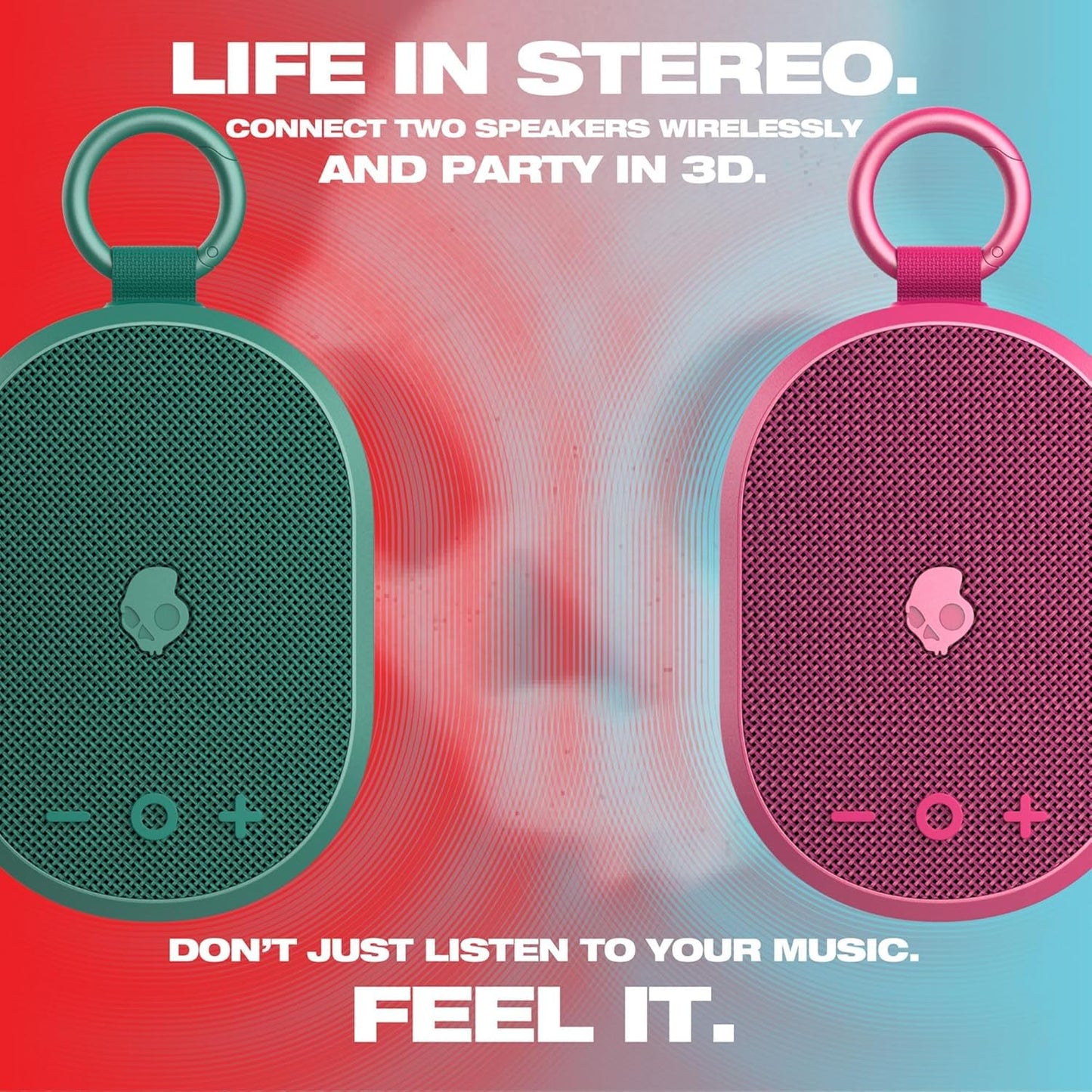 Skullcandy Kilo XT Wireless Bluetooth Speaker - IPX7 Waterproof Mini Bluetooth Speaker with 24 Hour Battery, Downward Firing Passive Radiator,