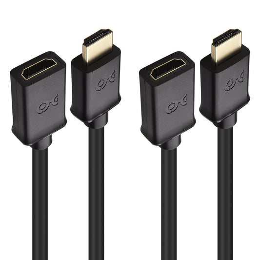 Cable Matters 2-Pack High Speed HDMI Extension Cable 6 ft (Male to Female HDMI Extender Cable) with Ethernet - 3D and 4K Resolution Ready