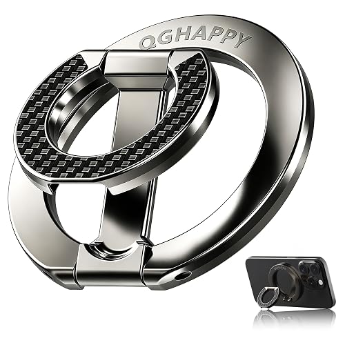 Magnetic Phone Ring Grip [Dual-Sided Magnetic] [Super Magnet] [Magnet Phone Stand Grip Compatible with Car Mounts] Phone Holder for iPhone