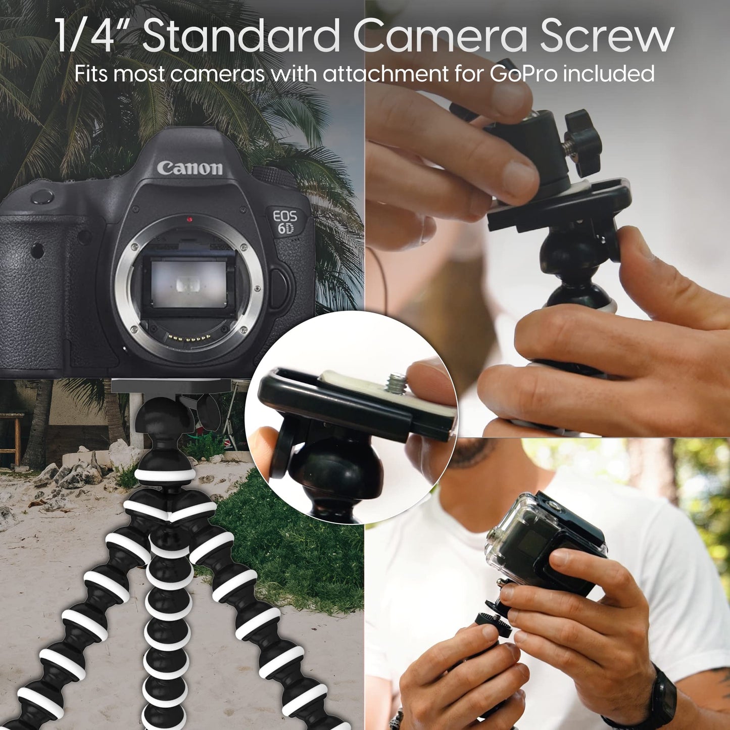 TALK WORKS Flexible Tripod for iPhone, Android, Camera - Bendable Legs, Adjustable Stand Holder with Mini Wireless Remote for Selfies, Vlogging
