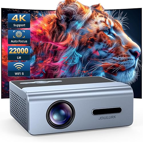 [Electric Focus] Projector with Wifi and Bluetooth, 22000L Auto Keystone Outdoor Projector 4K Support, JOWLURK Native 1080p Movie Projector