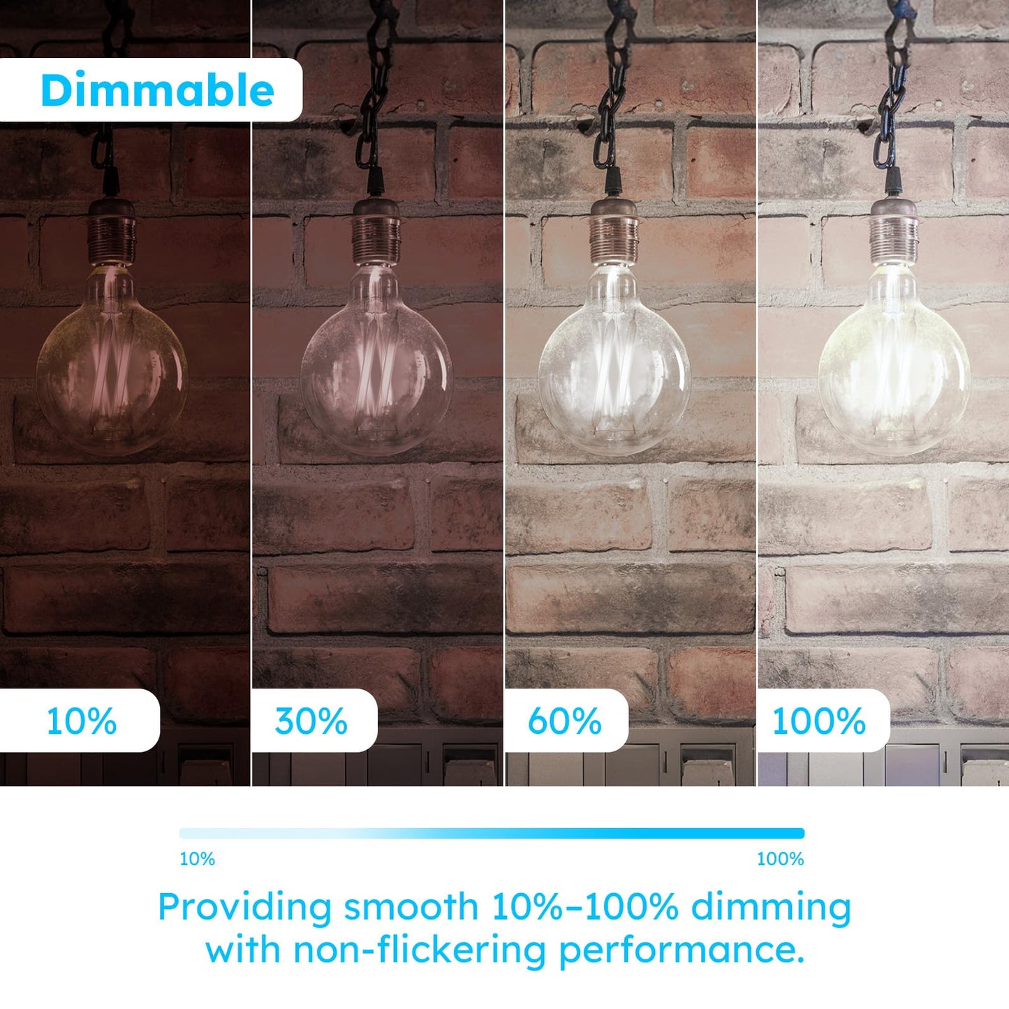 E12 Candelabra G16.5 Globe LED Bulb, 4W 400LM, 40W Equivalent Dimmable
