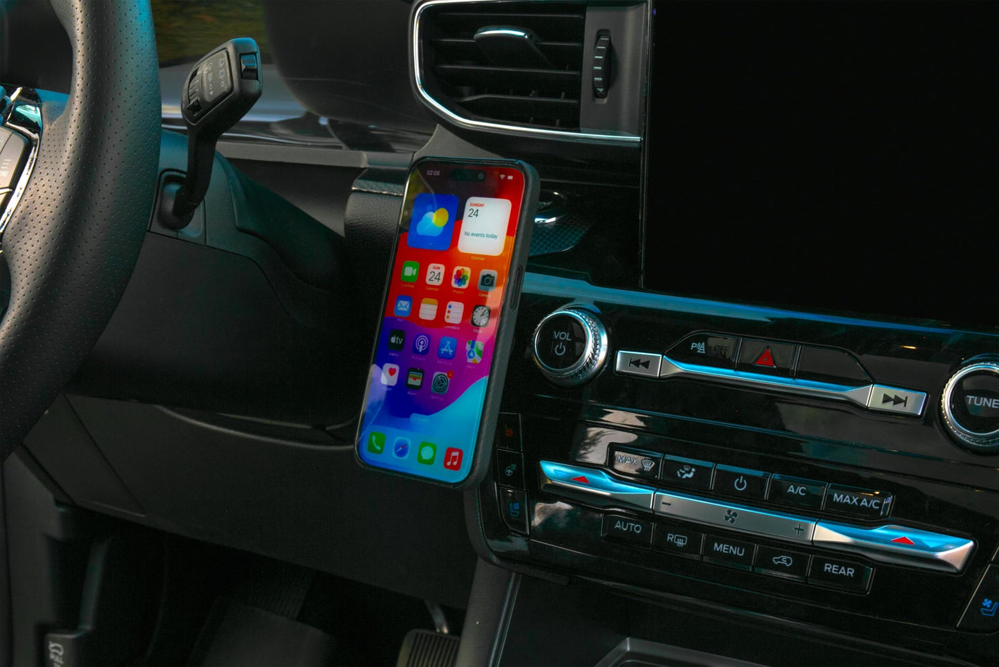 Course Motorsports Direct Fit Phone Mount - Ford Explorer (2020-2024) - Left - Cradle Head - No Charging Manual Closing (Black)