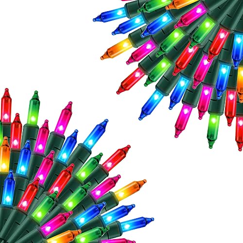 Uptotop Christmas 2 Pack String Light, Total 200 Count 40 FT String Lights Plug in Waterproof Light Decorations for Party Carnival Supplies, Outdoor