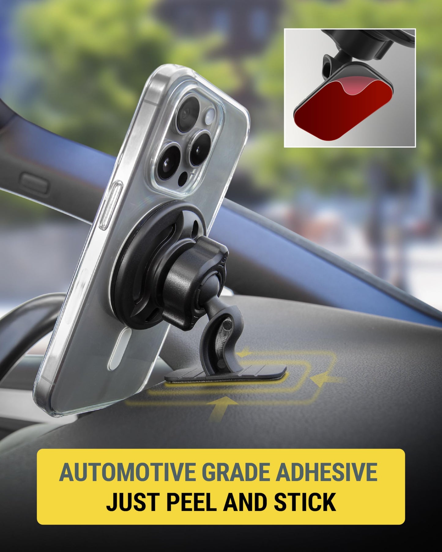 Scosche MagicMount Select MagSafe Car Mount for iPhone, Strong Magnetic Phone Holder for Car Magnet Phone Mount with 360° Rotation for Dashboard/Vent