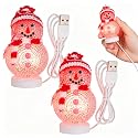 VOSCHOIX 2pcs LED Christmas Table Lights, USB Powered Light Up Snowman for Desk, 7 Colors Mini Christmas Tree Snowman Light for Xmas Party Table