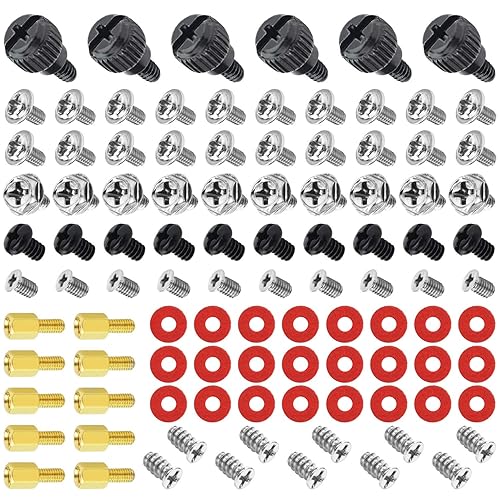Powlankou PC Computer Screws Standoffs Kit for Hard Drive Computer Case Motherboard Fan Power Graphics
