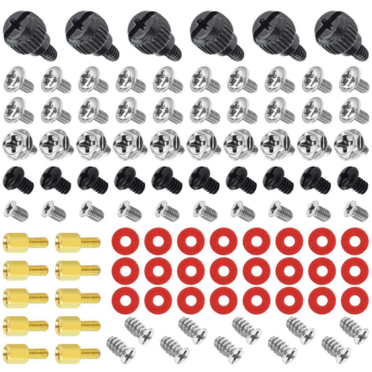 Powlankou PC Computer Screws Standoffs Kit for Hard Drive Computer Case Motherboard Fan Power Graphics