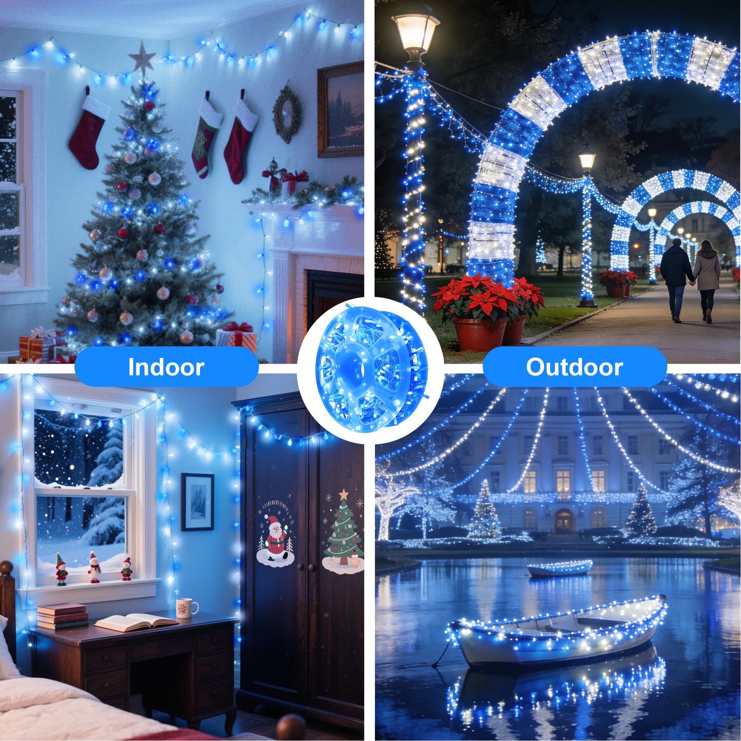 MYGOTO Led String Lights 500LED 165 ft Indoor/Outdoor Fairy String Lights 30V 8 Modes Christmas Lights for Home, Christmas Tree, Wedding Party
