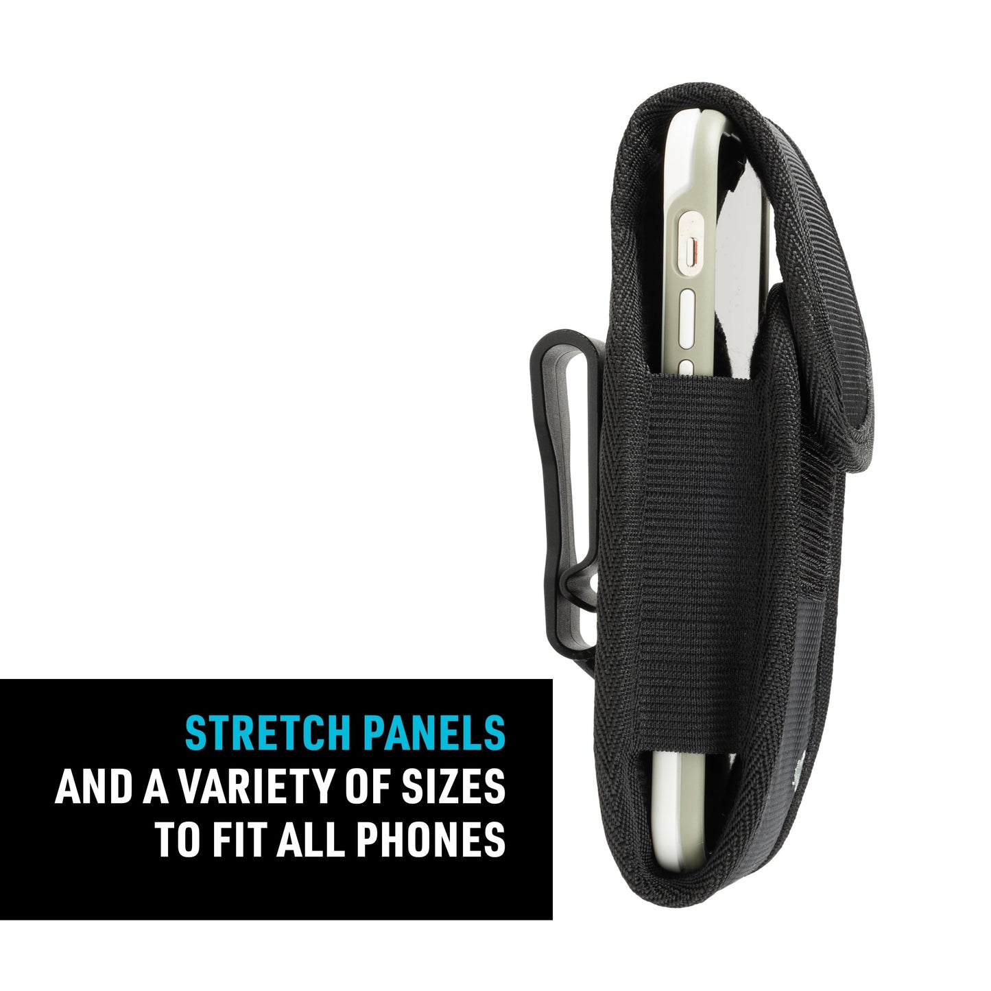 Nite Ize Clip Case Executive Leather Phone Holster - Premium Protective, Clippable Phone Holder for Your Belt Or Waistband - XX Large - Black