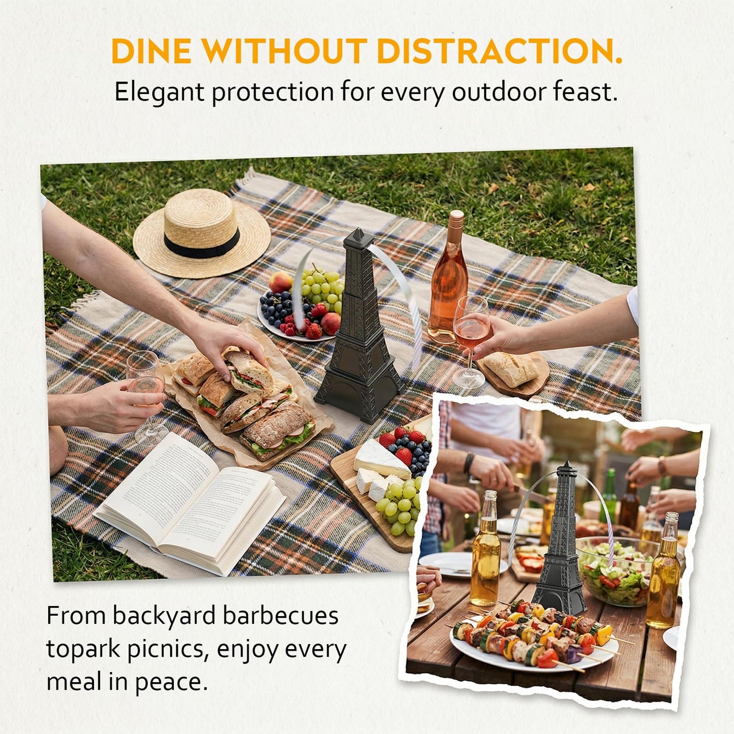 STUHAND Fly Fans for Tables, Fly Repellent Fan Keep Flies Away, Battery Powered Bug Fans with Holographic Blades for Picnic, BBQ, Restaurant, Party