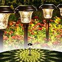 GIGALUMI 8 Pack Solar Pathway Lights, Solar Garden Lights Outdoor Warm White, Waterproof Led Path Lights for Yard, Patio, Landscape, Walkway (Brown)