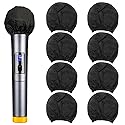 200pcs Disposable Microphone Cover, Non-Woven Elastic Band Handheld Mic Covers, Microphone Windscreen Protective Cover for KTV, Karaoke, Recording