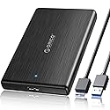 ORICO USB 3.0 to SATA III 2.5" External Hard Drive Enclosure for 2.5 Inch 7mm-9.5mm SATA HDD/SSD Tool Free [UASP Supported],Black(2189U3)