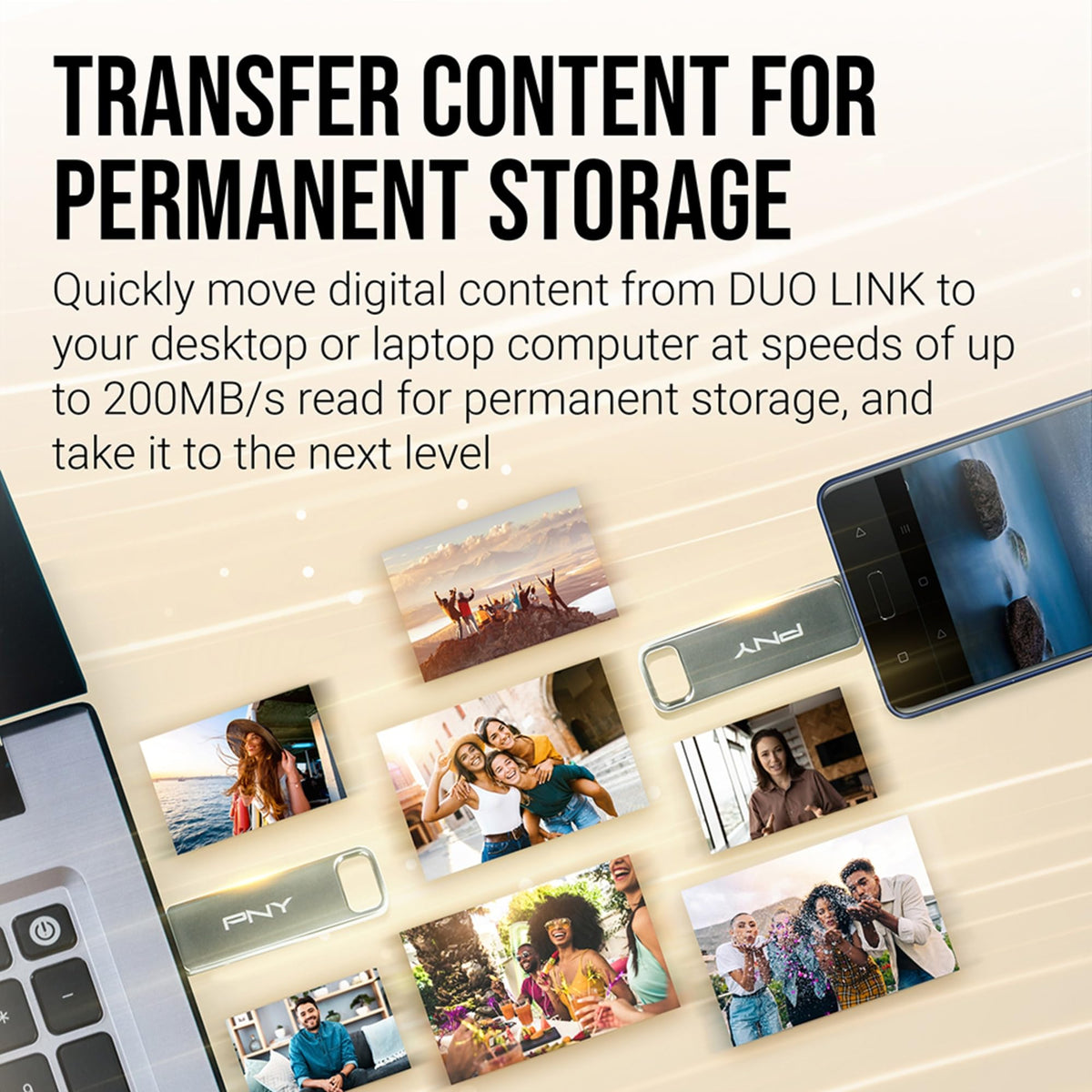 PNY 128GB Duo Link USB 3.2 Type-C Dual Flash Drive