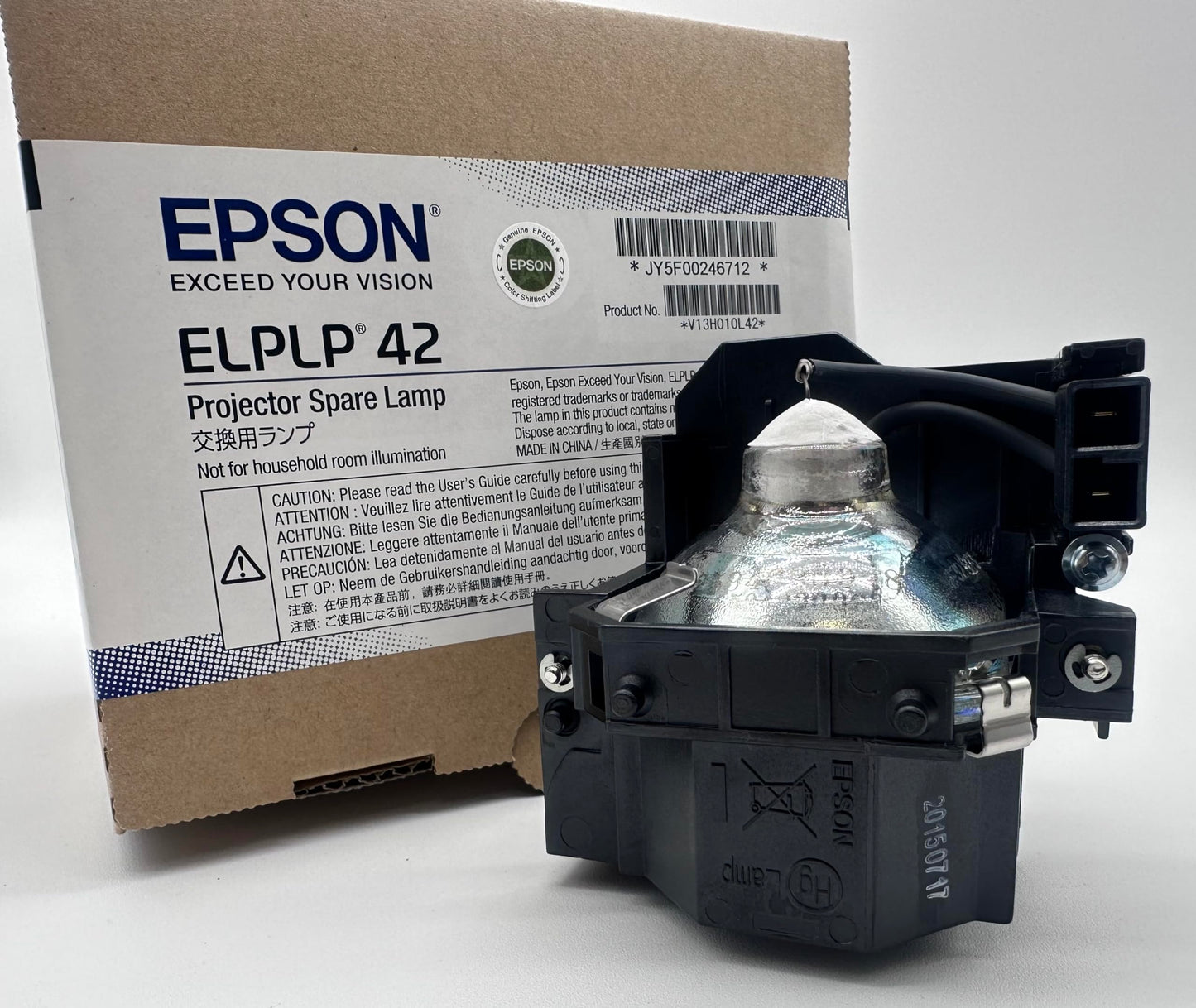 OEM V13H010L42 Lamp & Housing for Epson Projectors - 1 Year Jaspertronics Full Support Warranty!