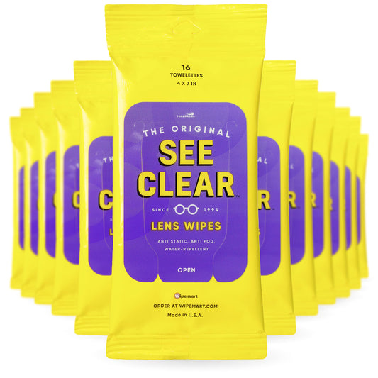 See Clear Original Lens Cleaning Wipes - Pre-Moistened Eyeglass & Screen Cleaning Cloth Towelettes - Streak Free, Scratch Free Lens & Electronic