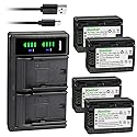 Kastar 4-Pack VW-VBK180 Battery and LTD2 USB Charger Replacement for Panasonic HDC-TM85, HDC-TM90, HDC-TM90GK, HDC-TM90GK-3D, HDC-TM90K, HDC-TM90P
