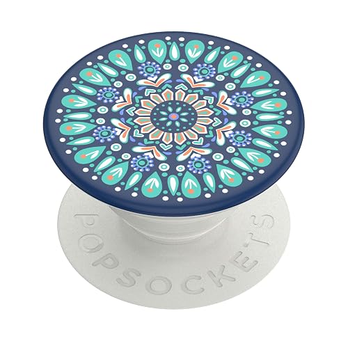PopSockets: PopGrip with Swappable Top for Phones and Tablets - Butterfly Mandala Teal