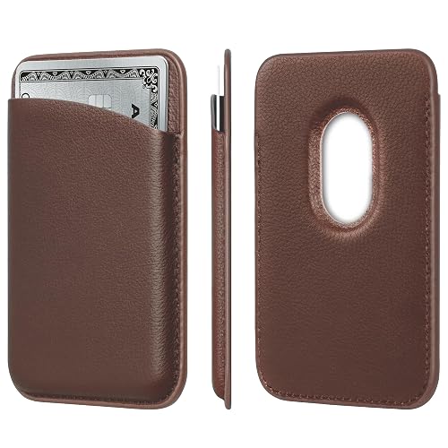 LONLI Classic - Handcrafted European Leather Magnetic Card Wallet - [Compatible with MagSafe] - [Slim and Strong Magnetic] - [2-Card Holder]